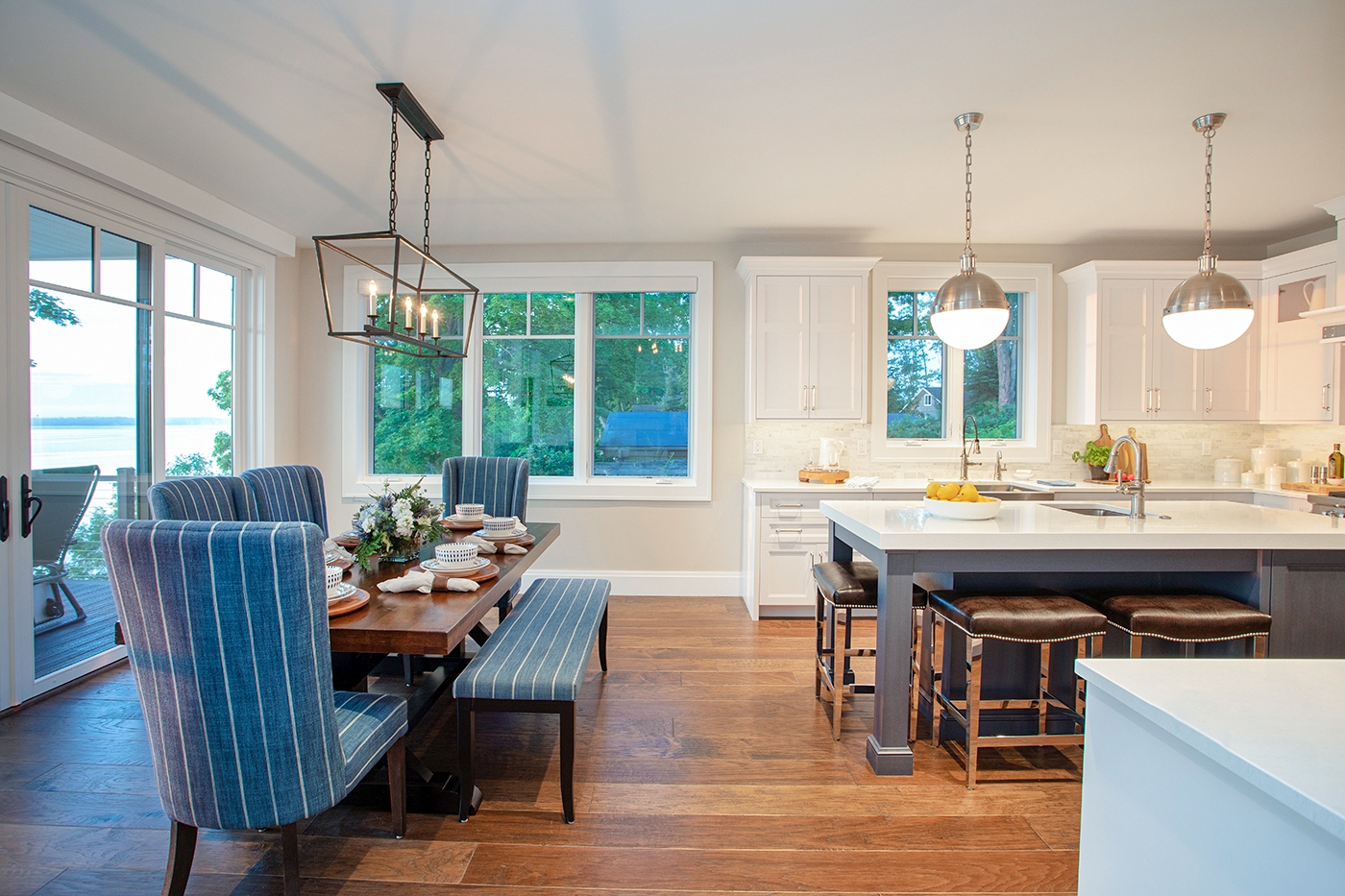 open kitchen dining room layout