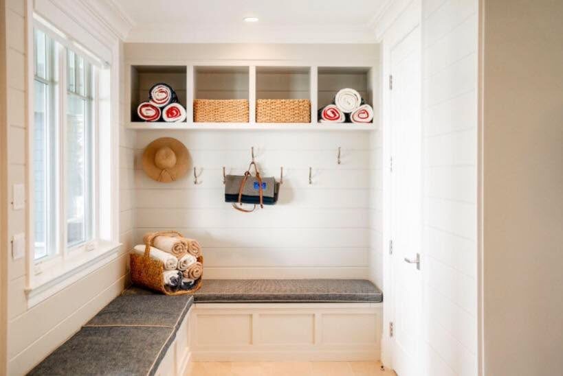 Long weekend essentials, but make it beautiful. The towels, the bags, the hats, the sunscreen, the “wait, where are my sandals?” moments all need a
place to land. 

Who says the summer catch-all can’t be part of the design?